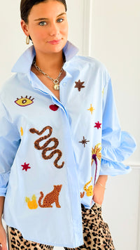 Desert Mirage Ruffle Bell Sleeve Italian Blouse-170 Bottoms-TATTOO Z-Coastal Bloom Boutique, find the trendiest versions of the popular styles and looks Located in Indialantic, FL