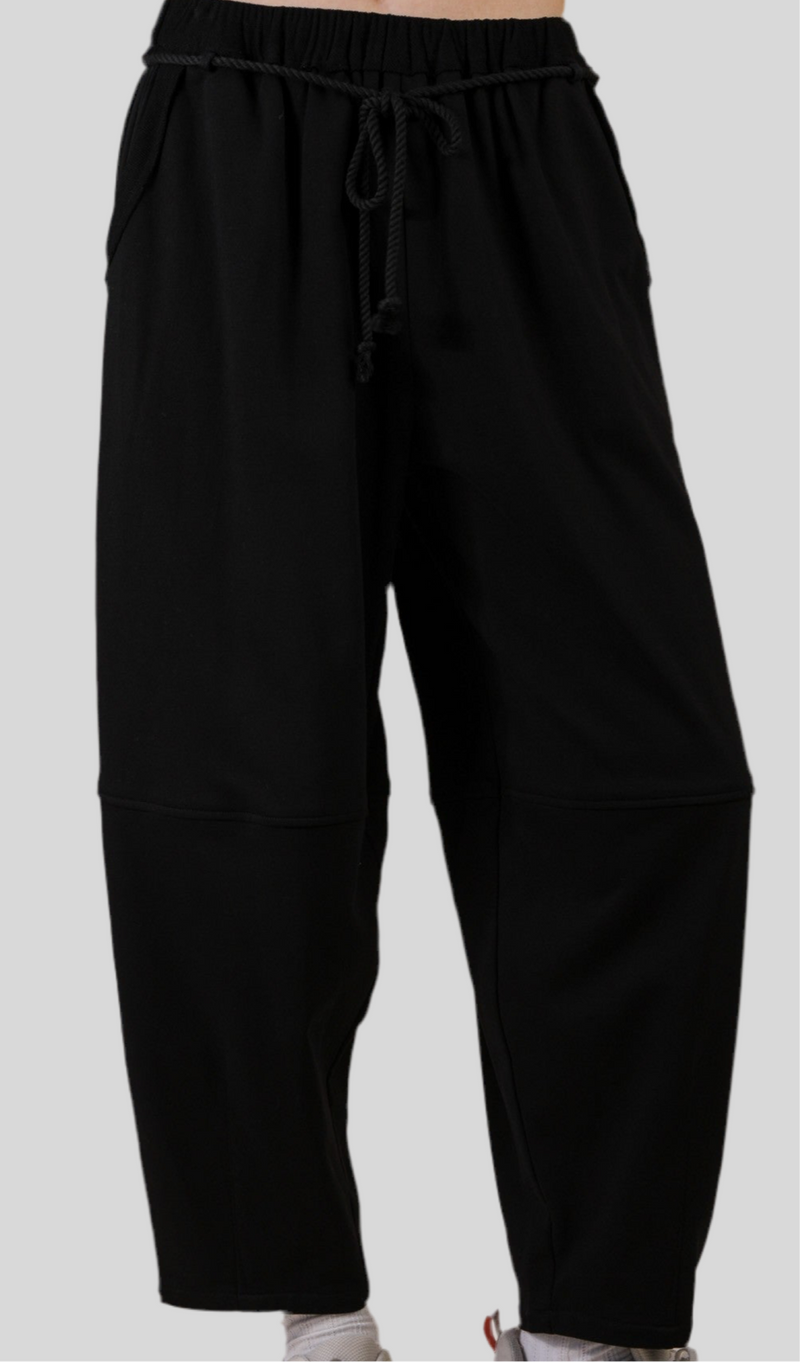 Chic Everyday Barrel Pants - Black-100 Pants-VERY J-Coastal Bloom Boutique, find the trendiest versions of the popular styles and looks Located in Indialantic, FL