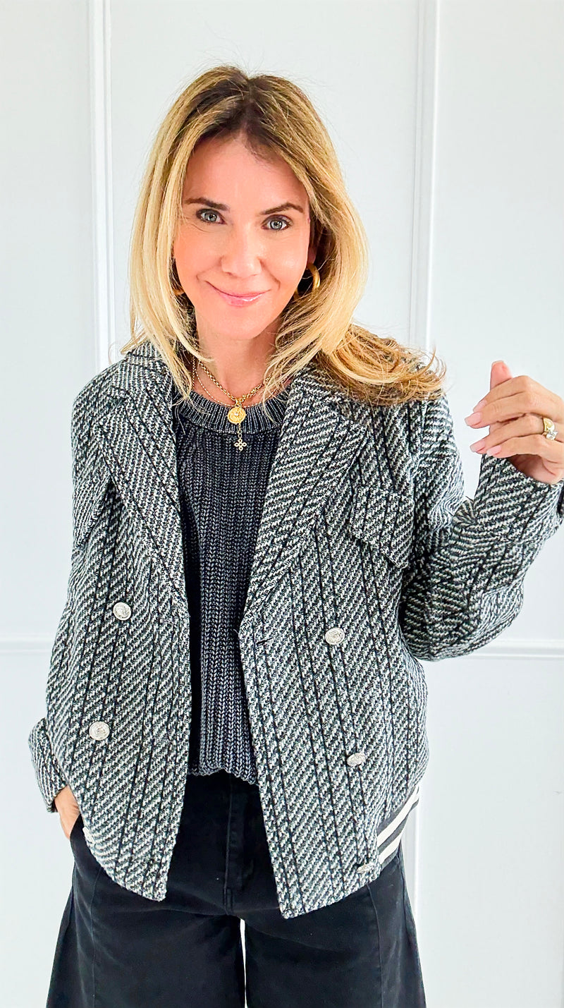 City Signal Bomber Jacket-160 Jackets-mystree-Coastal Bloom Boutique, find the trendiest versions of the popular styles and looks Located in Indialantic, FL