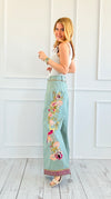 Botanical Charm Wide-Leg Pants-170 Bottoms-Aratta-Coastal Bloom Boutique, find the trendiest versions of the popular styles and looks Located in Indialantic, FL