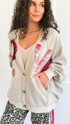 Patch & Cozy Knit Cardigan-150 Cardigan Layers-Blue Velvet-Coastal Bloom Boutique, find the trendiest versions of the popular styles and looks Located in Indialantic, FL