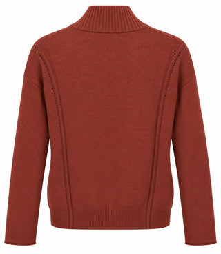 Half Zip Collared Sweater - H. Rust