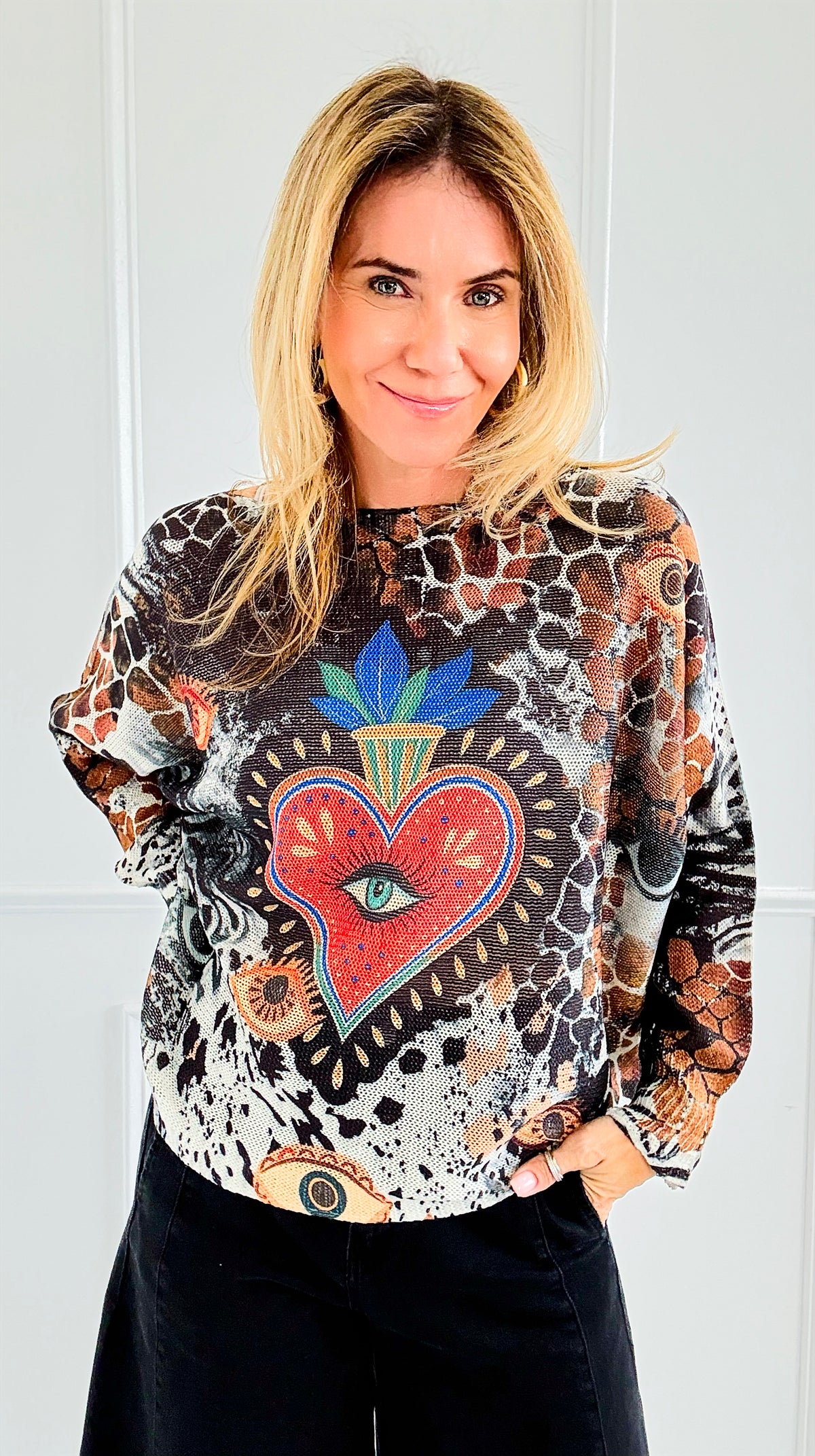 Mystic Gaze Italian St Tropez Sweater-140 Sweaters-SORPRESA-Coastal Bloom Boutique, find the trendiest versions of the popular styles and looks Located in Indialantic, FL