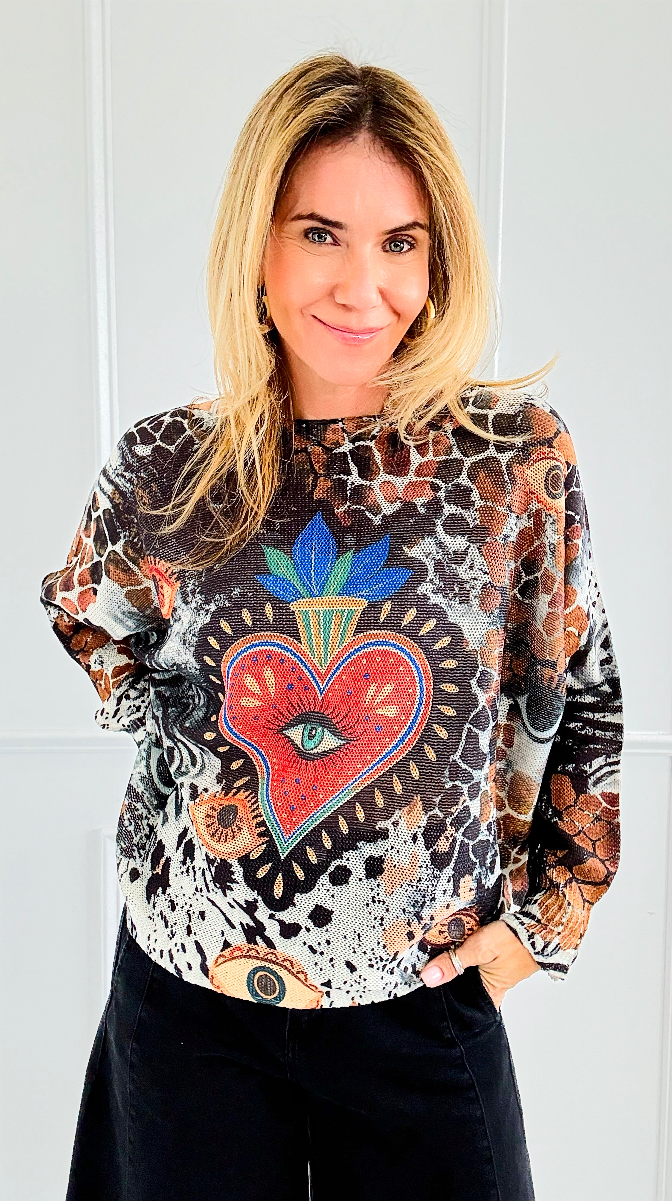 Mystic Gaze Italian St Tropez Sweater-140 Sweaters-SORPRESA-Coastal Bloom Boutique, find the trendiest versions of the popular styles and looks Located in Indialantic, FL