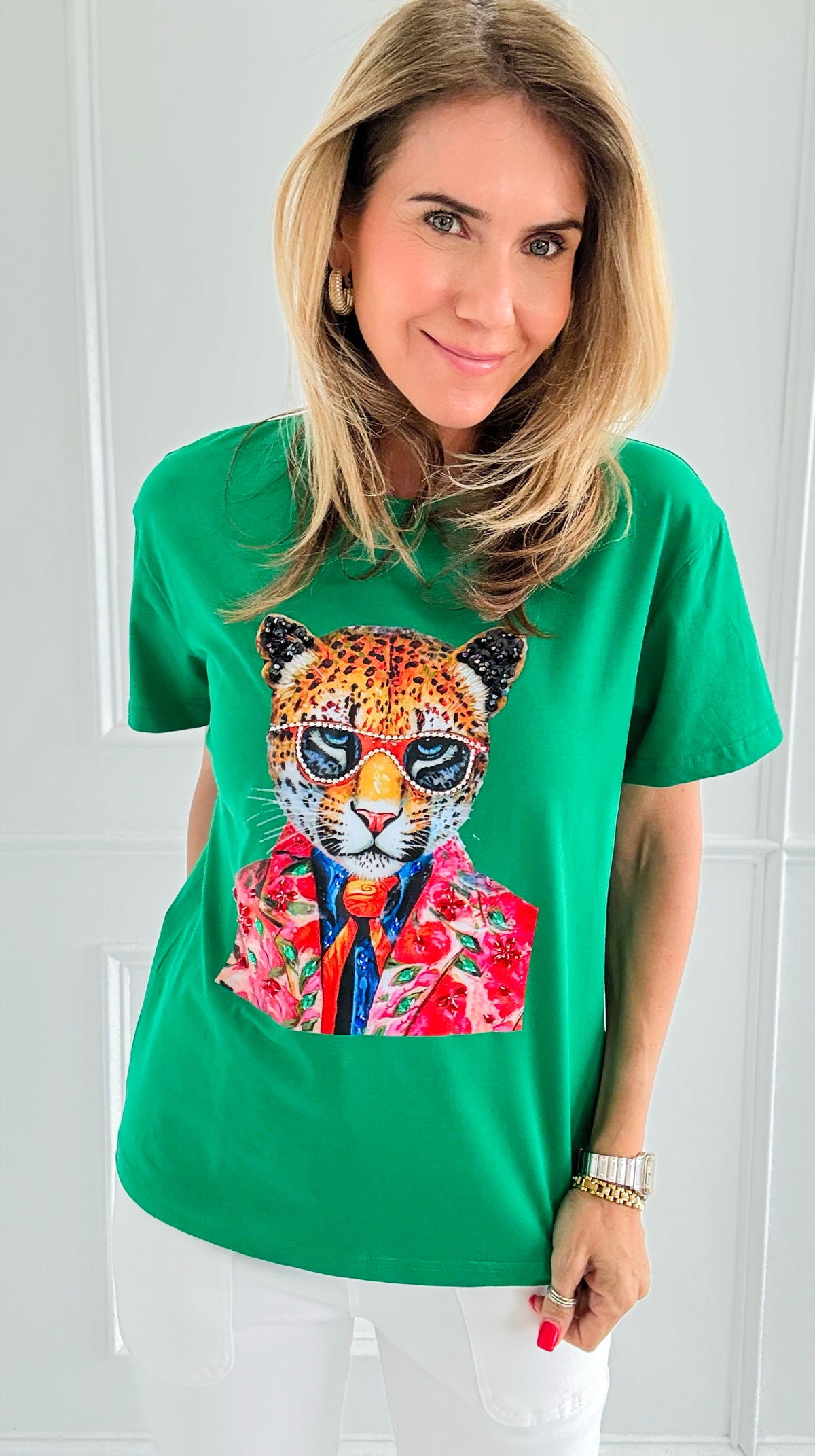 Wild in Bloom Leopard Top-110 Short Sleeve Tops-Over Apparel-Coastal Bloom Boutique, find the trendiest versions of the popular styles and looks Located in Indialantic, FL