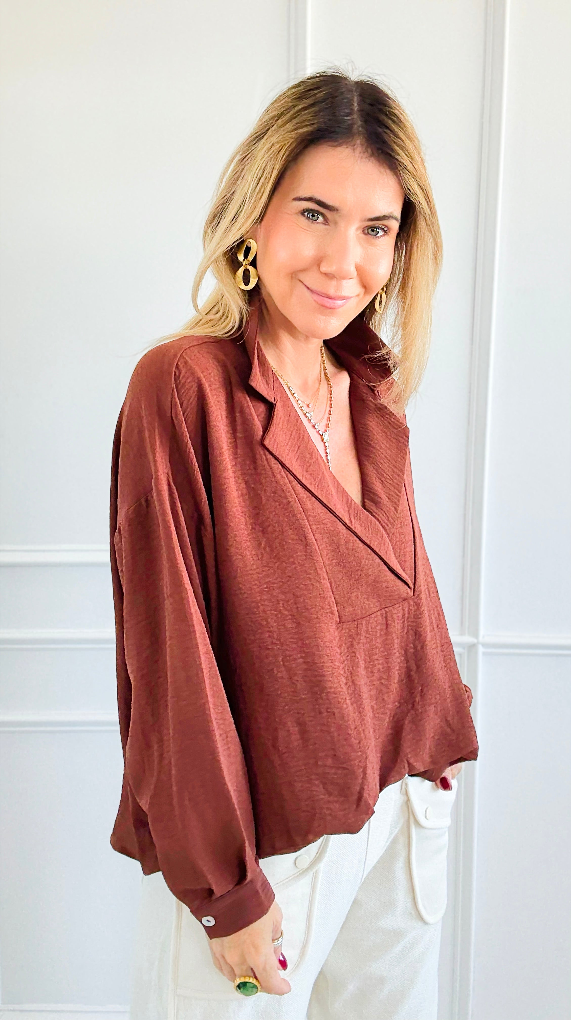Textured Treasure Woven Top-110 Long Sleeve Tops-LIME 'N' CHILI-Coastal Bloom Boutique, find the trendiest versions of the popular styles and looks Located in Indialantic, FL