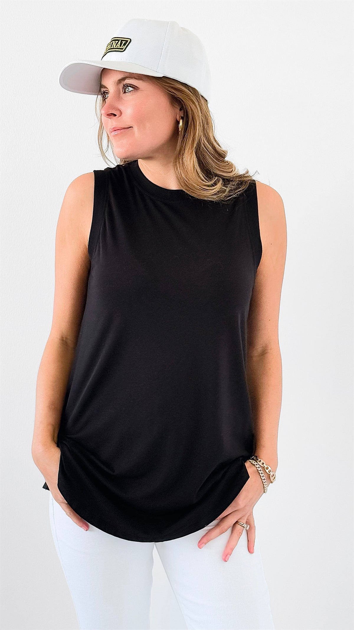 Flowy Sleeveless Top -Black-100 Sleeveless Tops-Mono B-Coastal Bloom Boutique, find the trendiest versions of the popular styles and looks Located in Indialantic, FL