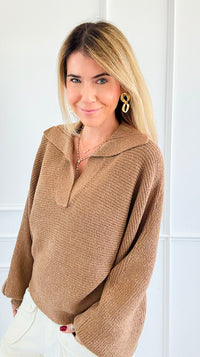 Cloud Nine Knit Sweater - Taupe-140 Sweaters-Promesa-Coastal Bloom Boutique, find the trendiest versions of the popular styles and looks Located in Indialantic, FL