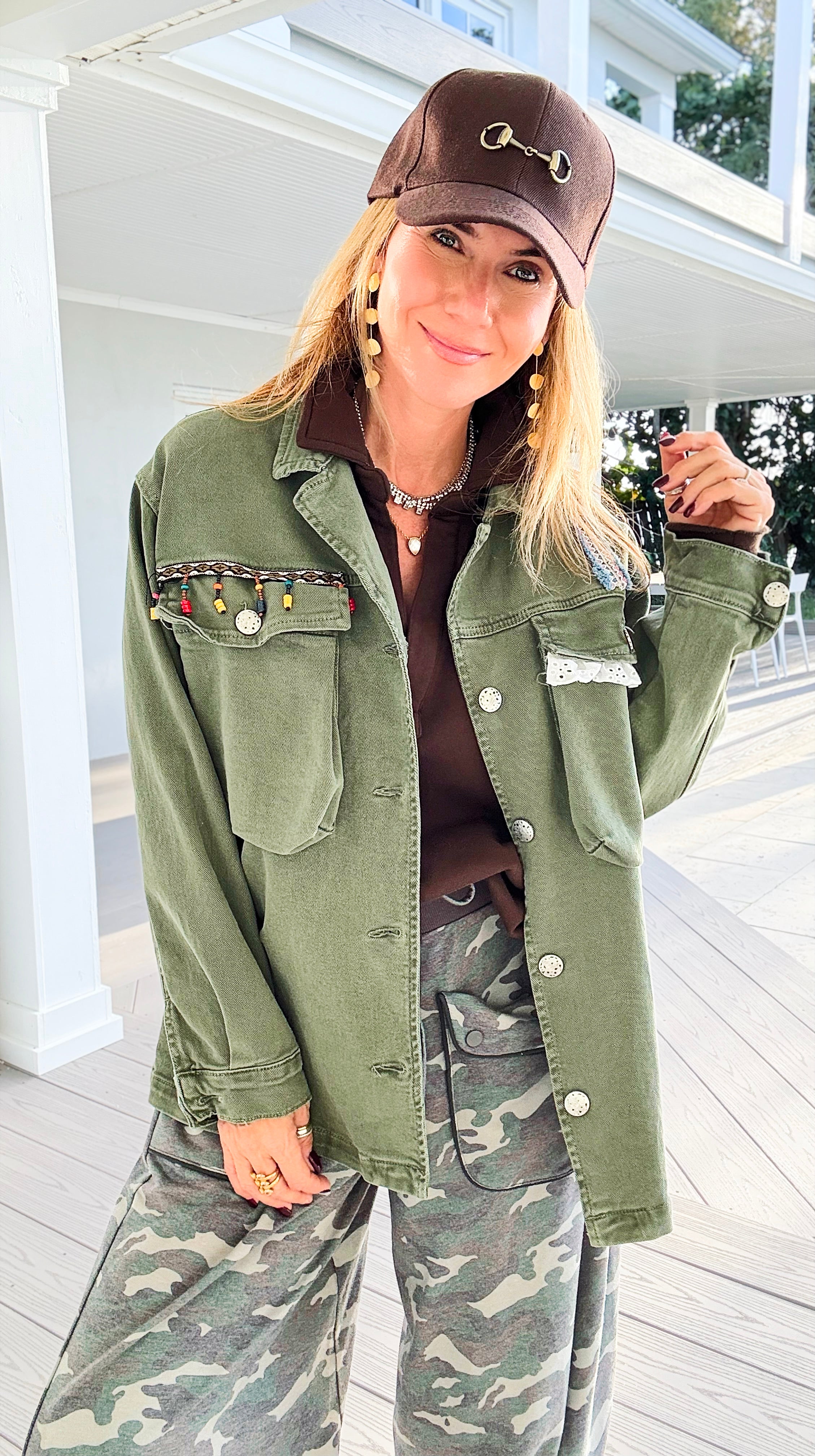 Decorative Duty Jacket-160 Jackets-V SKY-Coastal Bloom Boutique, find the trendiest versions of the popular styles and looks Located in Indialantic, FL