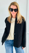Quilted Ease Button Jacket-160 Jackets-Tempo-Coastal Bloom Boutique, find the trendiest versions of the popular styles and looks Located in Indialantic, FL