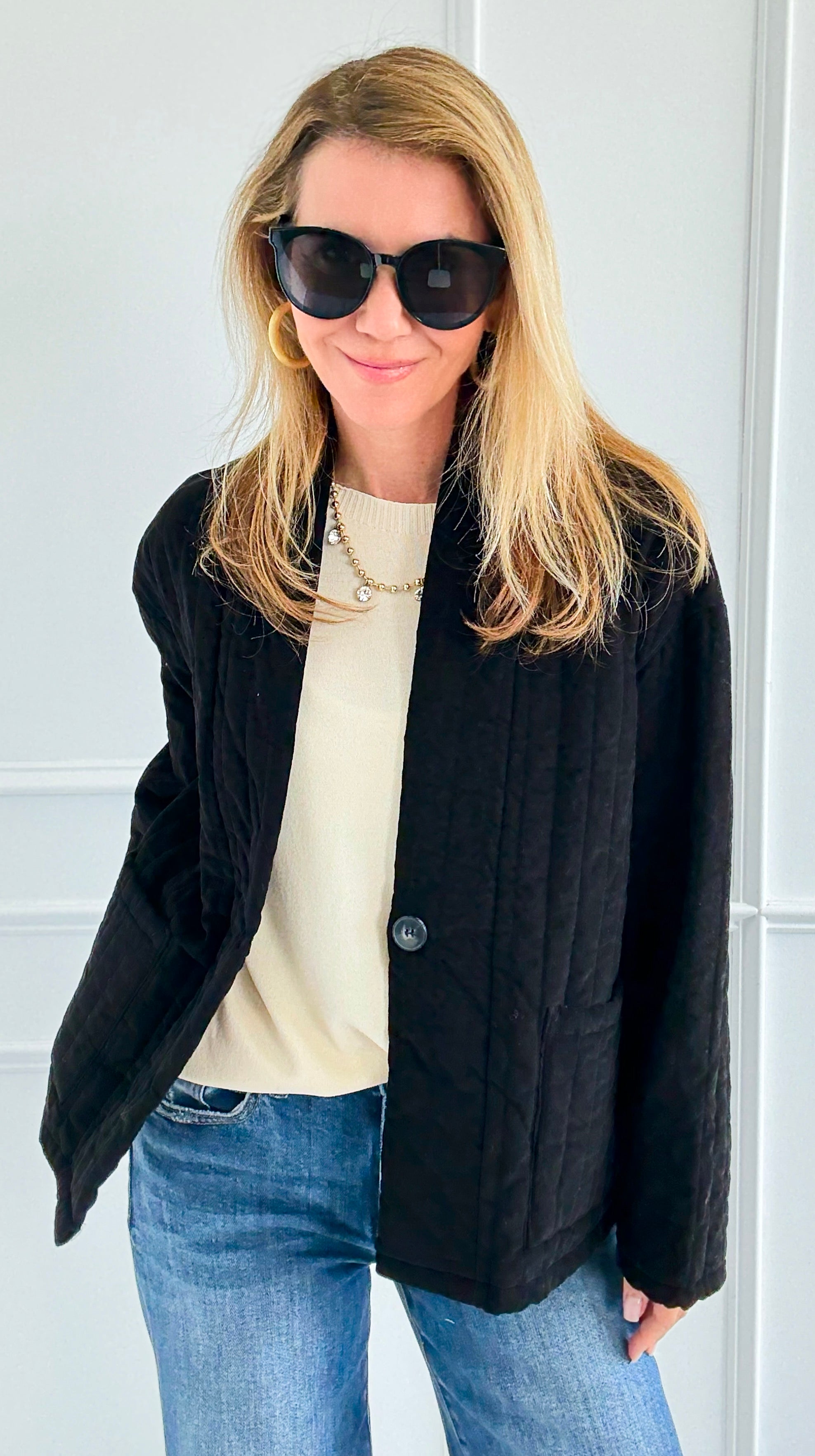 Quilted Ease Button Jacket-160 Jackets-Tempo-Coastal Bloom Boutique, find the trendiest versions of the popular styles and looks Located in Indialantic, FL