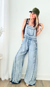 Fabulous in Flare Acid Wash Jumpsuit-200 Dresses/Jumpsuits/Rompers-ee:some-Coastal Bloom Boutique, find the trendiest versions of the popular styles and looks Located in Indialantic, FL