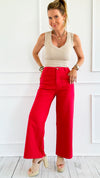 Hot Ticket Wide Leg Pants - Red-100 Pants-ENTRO-Coastal Bloom Boutique, find the trendiest versions of the popular styles and looks Located in Indialantic, FL