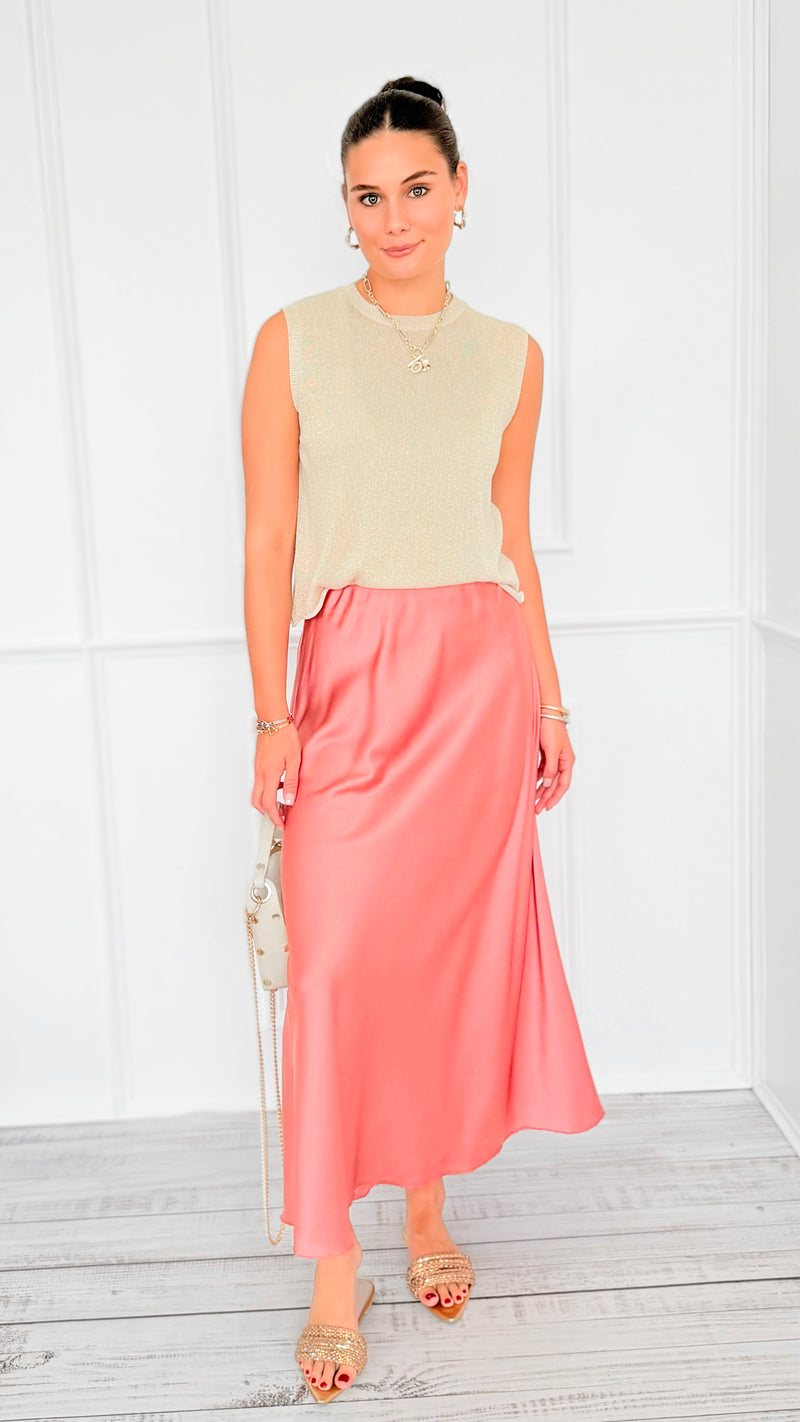Isabella Italian Skirt- Dusty Rose-170 Bottoms-SEE YOU IN ROME-Coastal Bloom Boutique, find the trendiest versions of the popular styles and looks Located in Indialantic, FL