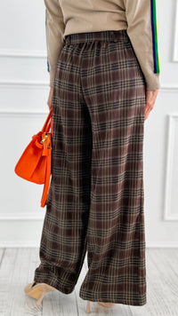 Luxe Bow Plaid Italian Pant-100 Pants-AZUL MONACO-Coastal Bloom Boutique, find the trendiest versions of the popular styles and looks Located in Indialantic, FL