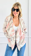 Blush Camo Open Front Jacket-160 Jackets-mystree-Coastal Bloom Boutique, find the trendiest versions of the popular styles and looks Located in Indialantic, FL