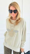 CB Custom - The Royal Hive Sweatshirt-130 Long Sleeve Tops-Blu Pepper / Holly-Coastal Bloom Boutique, find the trendiest versions of the popular styles and looks Located in Indialantic, FL