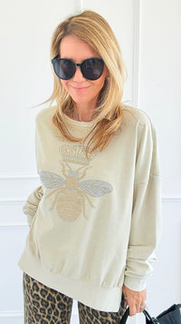 CB Custom - The Royal Hive Sweatshirt-130 Long Sleeve Tops-Blu Pepper / Holly-Coastal Bloom Boutique, find the trendiest versions of the popular styles and looks Located in Indialantic, FL
