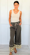 Striped Palazzo Pants with Crochet Hem-170 Bottoms-Blue Velvet-Coastal Bloom Boutique, find the trendiest versions of the popular styles and looks Located in Indialantic, FL