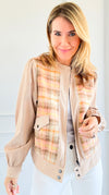 Cozy Plaid Contrast Jacket-160 Jackets-mystree-Coastal Bloom Boutique, find the trendiest versions of the popular styles and looks Located in Indialantic, FL