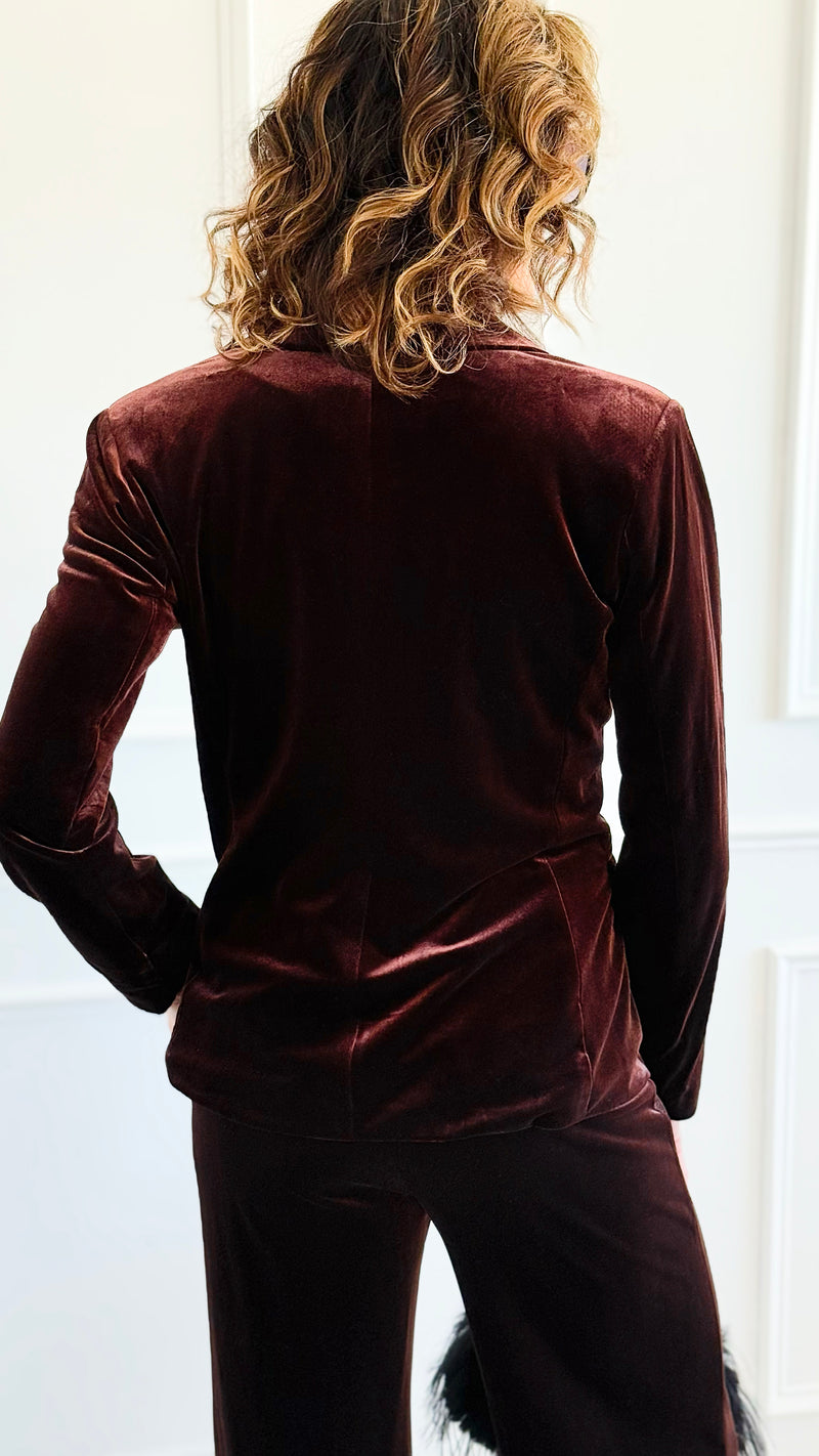 Evening Affair Velvet Blazer-160 Jackets-Must Have-Coastal Bloom Boutique, find the trendiest versions of the popular styles and looks Located in Indialantic, FL