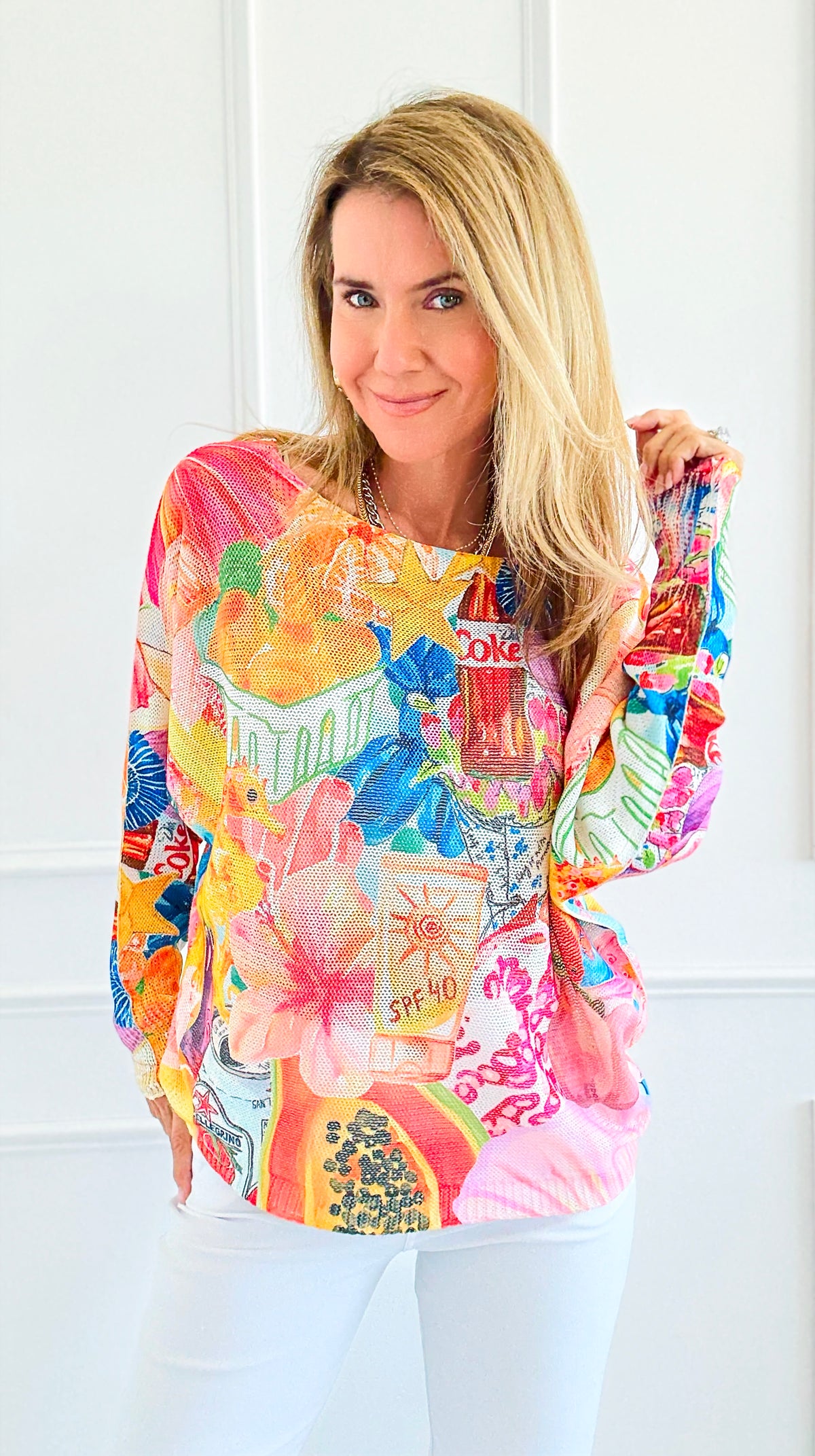 Sea Side Cocktail Italian St Tropez Sweater-140 Sweaters-SORPRESA-Coastal Bloom Boutique, find the trendiest versions of the popular styles and looks Located in Indialantic, FL