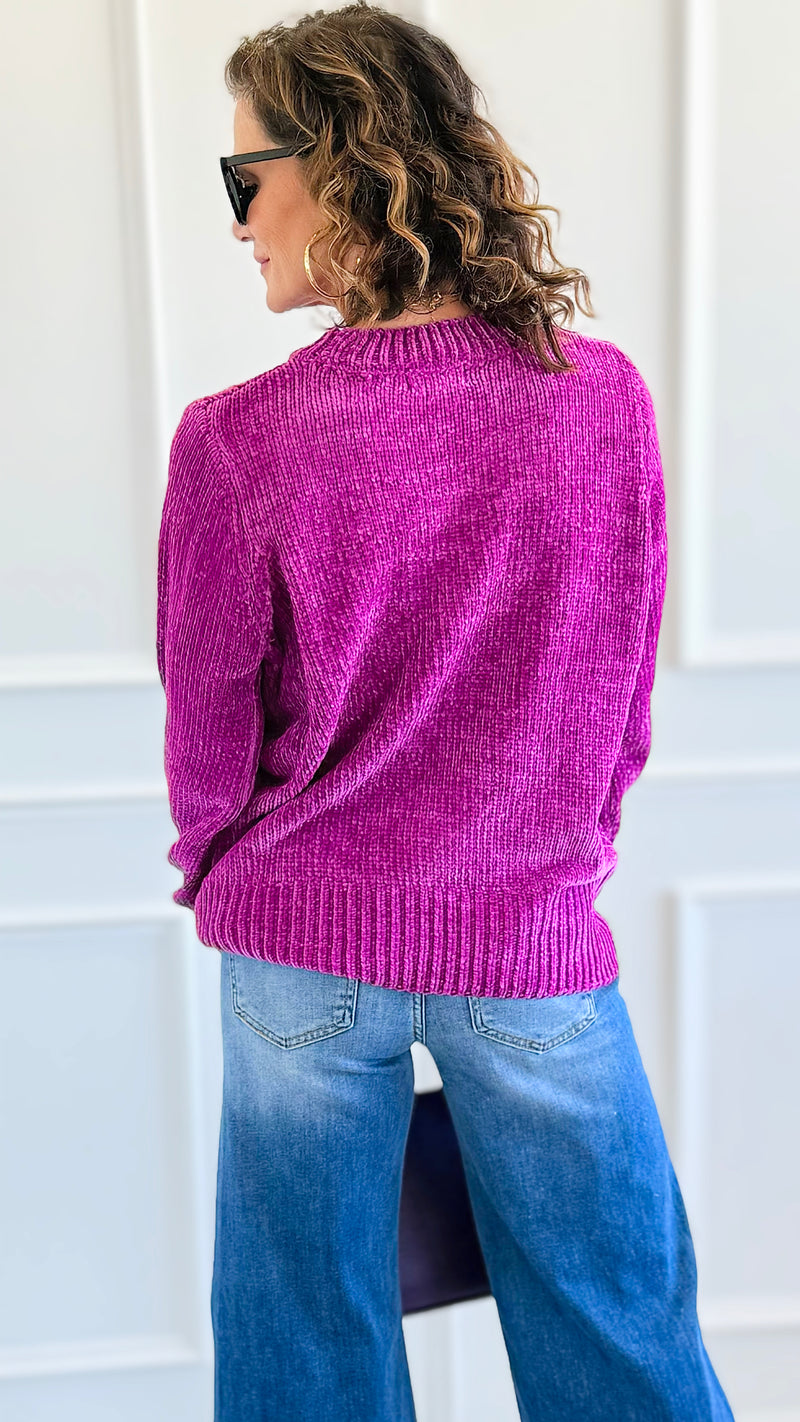 Cuddle Cloud Chenille Sweater-Lt Plum-140 Sweaters-Zenana-Coastal Bloom Boutique, find the trendiest versions of the popular styles and looks Located in Indialantic, FL