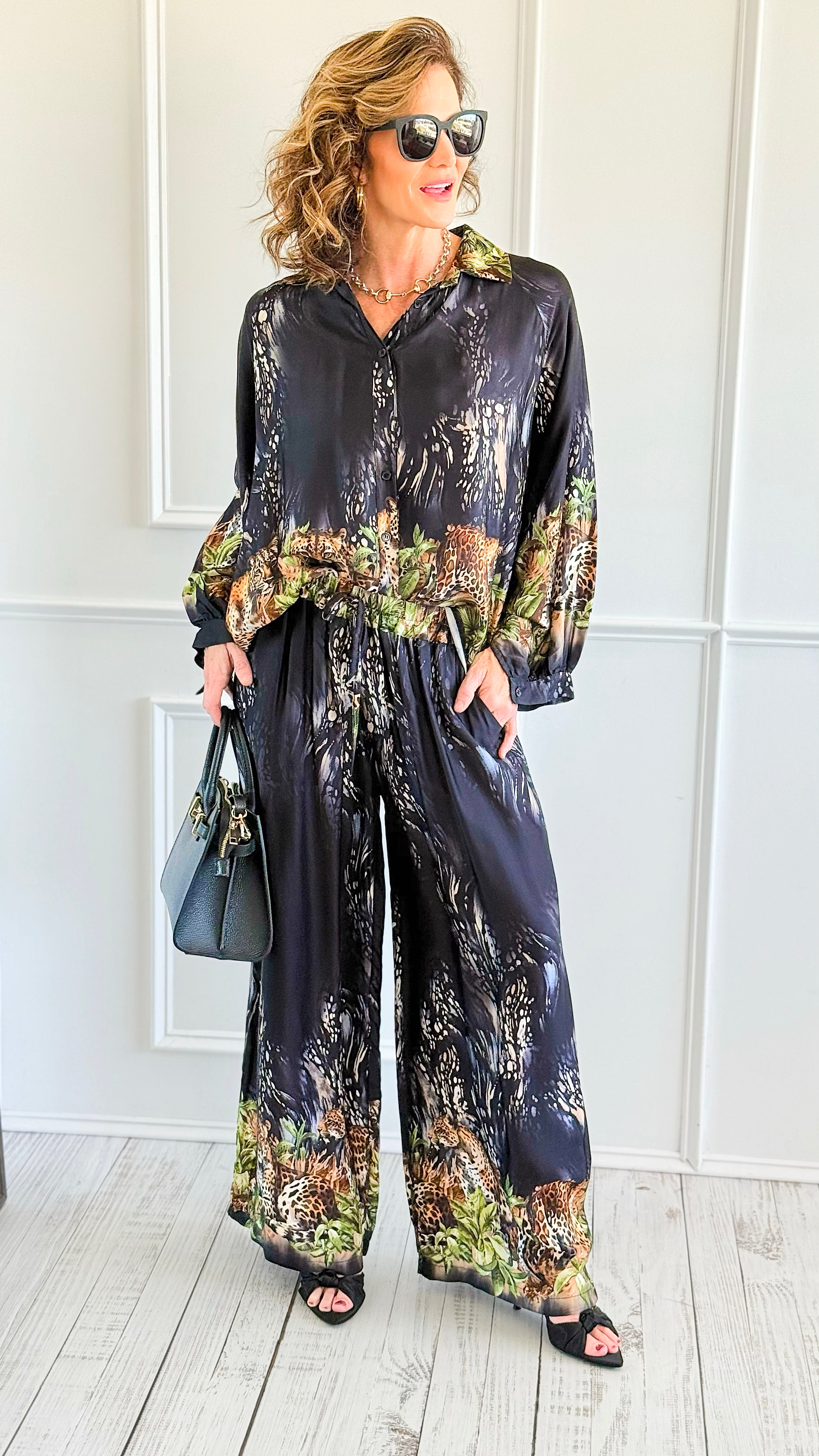 Nocturnal Leopard Italian Set-210 Loungewear/Sets-K2-Coastal Bloom Boutique, find the trendiest versions of the popular styles and looks Located in Indialantic, FL