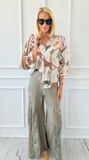 Golden Hour Lace Panel Pants - Olive-170 Bottoms-pol-Coastal Bloom Boutique, find the trendiest versions of the popular styles and looks Located in Indialantic, FL