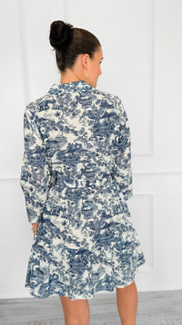 Bonsai Dreamscape Italian Button Down Dress-200 Dresses/Jumpsuits/Rompers-FH GROUP-Coastal Bloom Boutique, find the trendiest versions of the popular styles and looks Located in Indialantic, FL