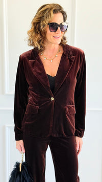 Evening Affair Velvet Blazer-160 Jackets-Must Have-Coastal Bloom Boutique, find the trendiest versions of the popular styles and looks Located in Indialantic, FL