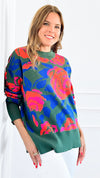 Floral Fusion Sweater-140 Sweaters-Jodifl-Coastal Bloom Boutique, find the trendiest versions of the popular styles and looks Located in Indialantic, FL