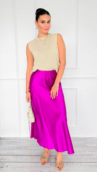 Isabella Italian Skirt- Magenta-170 Bottoms-SEE YOU IN ROME-Coastal Bloom Boutique, find the trendiest versions of the popular styles and looks Located in Indialantic, FL
