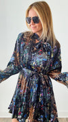 Magical Jungle Pleated Dress-130 Long Sleeve Tops-Beulah Style-Coastal Bloom Boutique, find the trendiest versions of the popular styles and looks Located in Indialantic, FL