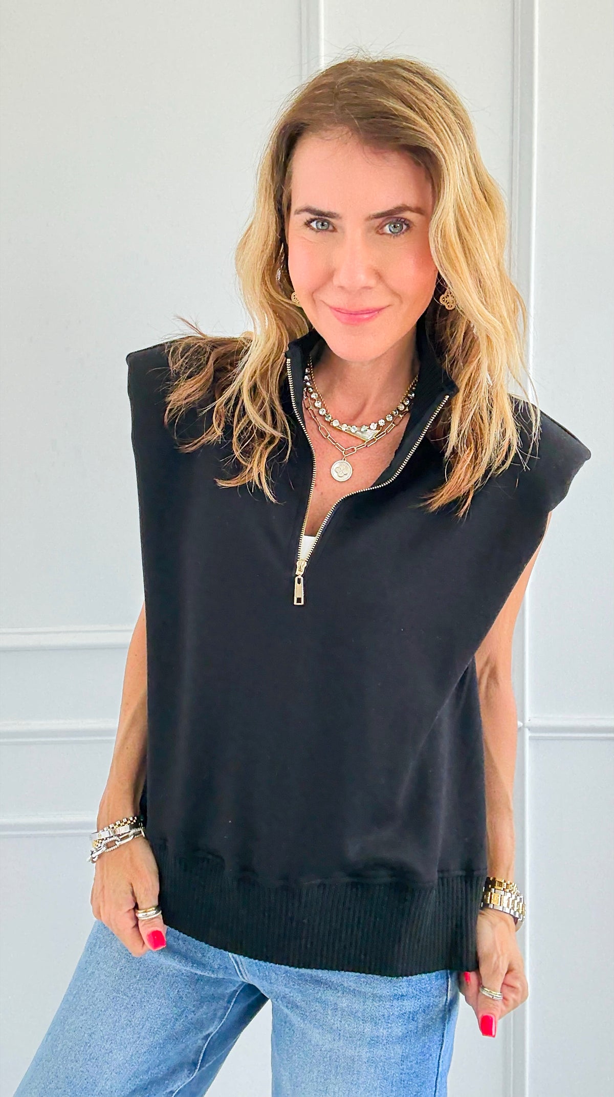 Play It Cool Half Zip Knit Top-140 Sweaters-White Birch-Coastal Bloom Boutique, find the trendiest versions of the popular styles and looks Located in Indialantic, FL