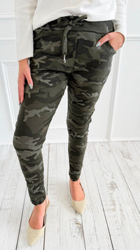 Urban Camo Italian Jogger- Olive-180 Joggers-SUNNY HOLIDAYS-Coastal Bloom Boutique, find the trendiest versions of the popular styles and looks Located in Indialantic, FL