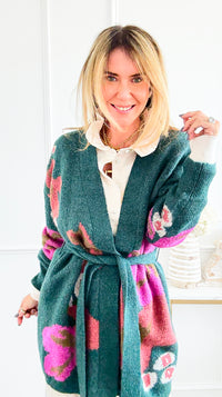 Bold Bloom Knit Cardigan-140 Sweaters-Rousseau-Coastal Bloom Boutique, find the trendiest versions of the popular styles and looks Located in Indialantic, FL
