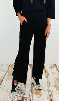 Elmwood White Pearl Pant- Black-170 Bottoms-Joh Apparel-Coastal Bloom Boutique, find the trendiest versions of the popular styles and looks Located in Indialantic, FL