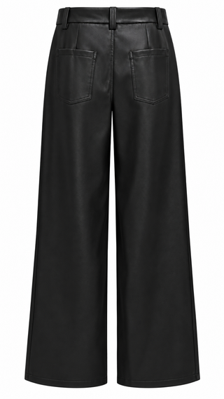 Wide Leg Leather Look Pants