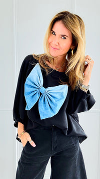 Grand Bow Italian Sweater-140 Sweaters-DIPINTO DI BLU-Coastal Bloom Boutique, find the trendiest versions of the popular styles and looks Located in Indialantic, FL