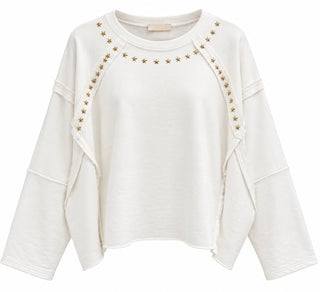 Star Stud Detail Italian Sweater