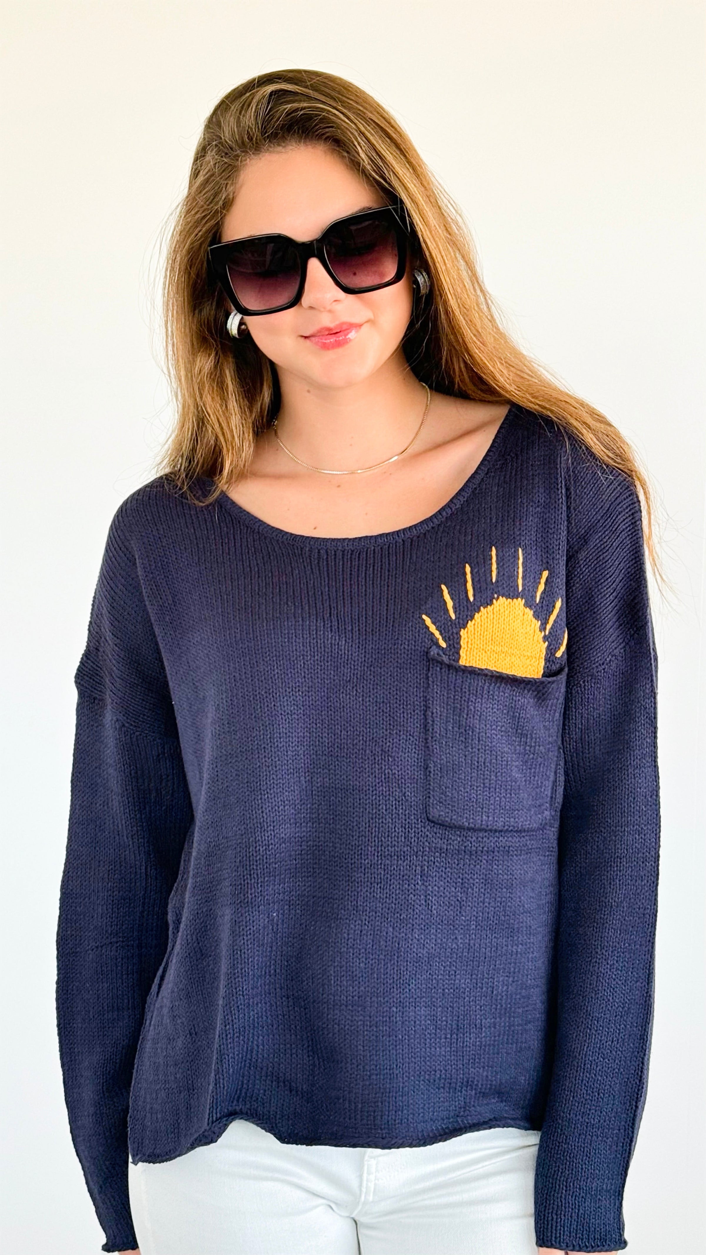 Golden Hour Knit Sweater-140 Sweaters-MIRACLE-Coastal Bloom Boutique, find the trendiest versions of the popular styles and looks Located in Indialantic, FL