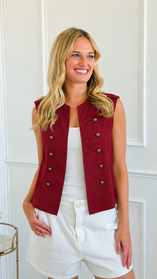 Elevated Commanding  Italian Vest- Wine