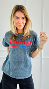 Eternal Optimist Italian Graphic Tee-110 Short Sleeve Tops-FIRSTAGE-Coastal Bloom Boutique, find the trendiest versions of the popular styles and looks Located in Indialantic, FL