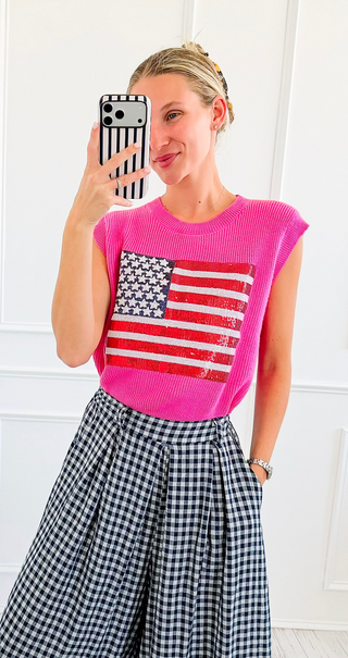 Star-Spangled Sequin Knit Top