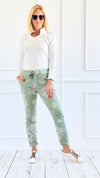 Floral Haven Relaxed Italian Joggers-180 Joggers-VENTI6 OUTLET-Coastal Bloom Boutique, find the trendiest versions of the popular styles and looks Located in Indialantic, FL