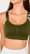 One Size Olive w/ Camo Straps Bra-220 Intimates-Strap-its-Coastal Bloom Boutique, find the trendiest versions of the popular styles and looks Located in Indialantic, FL