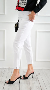 Weekend Muse Slim Ankle Pant-White-100 Pants-spin usa-Coastal Bloom Boutique, find the trendiest versions of the popular styles and looks Located in Indialantic, FL