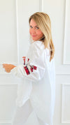 Tartan Love Italian Blouse-110 Long Sleeve Tops-TATTOO Z-Coastal Bloom Boutique, find the trendiest versions of the popular styles and looks Located in Indialantic, FL