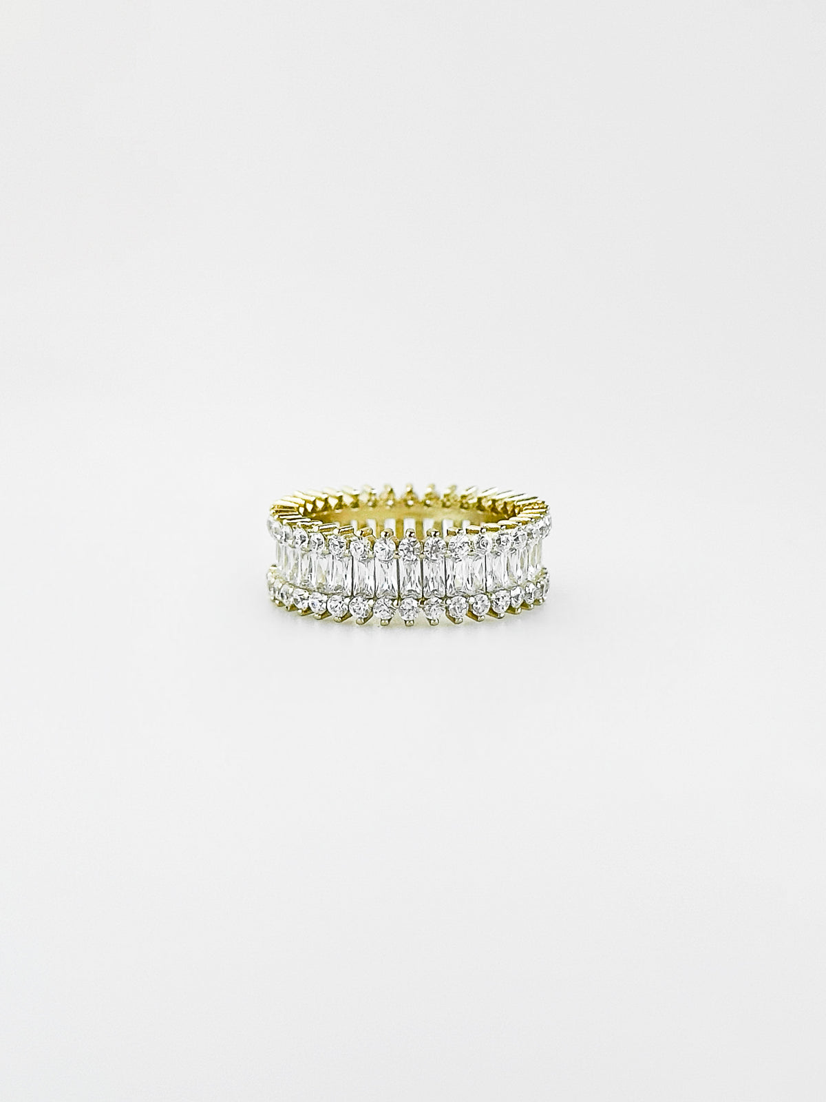 Sterling Silver CZ Station Baguette Band Ring-230 Jewelry-NYC-Coastal Bloom Boutique, find the trendiest versions of the popular styles and looks Located in Indialantic, FL